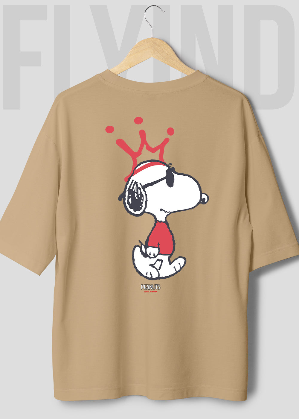 Peanuts Est Beige Oversized T Shirt
